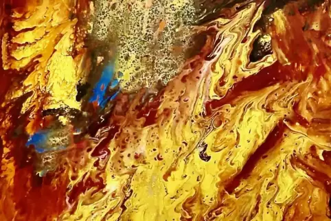 „Explosion“, Gemälde von Roland Küster in der Ausstellung „Art & Craft“. 