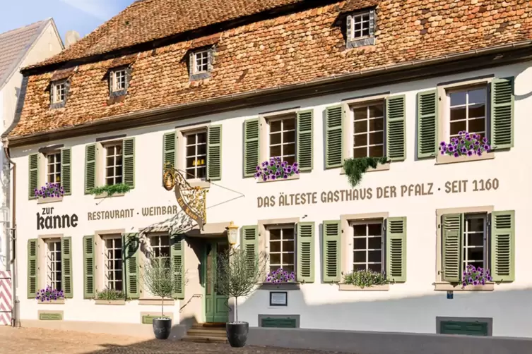 Geschichtsträchtiger Ortsmittelpunkt: Gasthaus „Zur Kanne“ in Deidesheim.