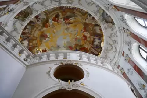 Das Treppenhaus von Balthasar Neumann im Bruchsaler Schloss: Bilder der ehemaligen Speyerer Bischofsresidenz zierten in diesem J