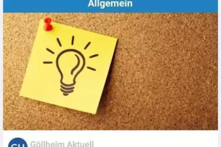 Die Ansicht der Dorffunk-APP für die Verbandsgemeinde Göllheim. 