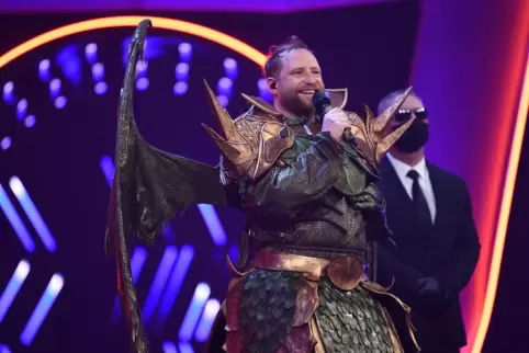 Litt während der Show an Covid-19: Gregor Meyle, der „Drache“ aus „The Masked Singer“. 