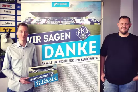 Der Hauptverantwortliche der „Klub-Choreo-Aktion“, Thorsten Eschmann (links), und der Grafiker Adrian Felger von der Werbeagentu