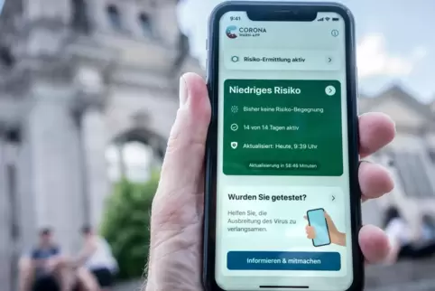 So sieht die Corona-Warn-App in der Entwickler-Version aus.