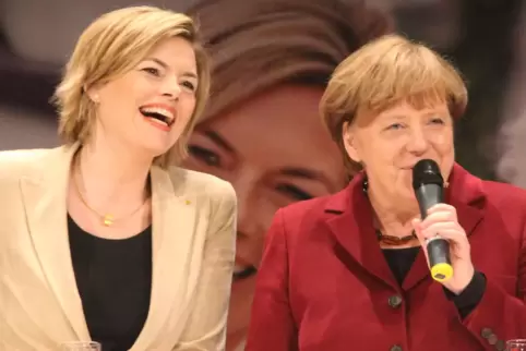 Beim Landtagswahlkampf 2016 mobilisierte Bundeskanzlerin Angela Merkel bei Kundgebungen bis zu 2000 Zuhörer. Links im Bild die d