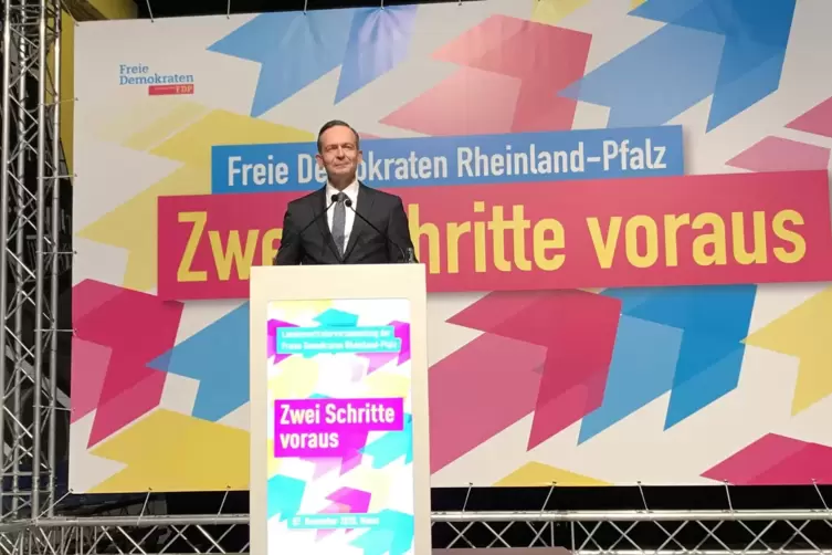 Landesvorsitzender Volker Wissing beim FDP-Parteitag in Mainz.