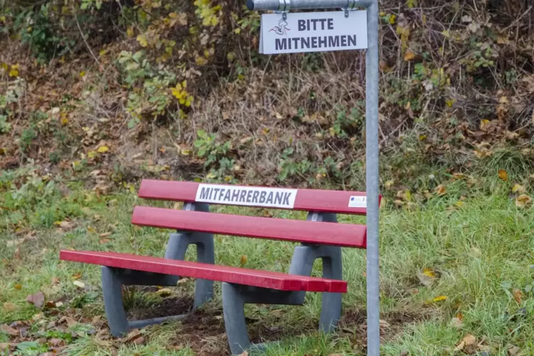 Mitfahrerbänke wie hier in der Verbandsgemeinde Hauenstein könnten auch in Bockenheim aufgestellt werden. 