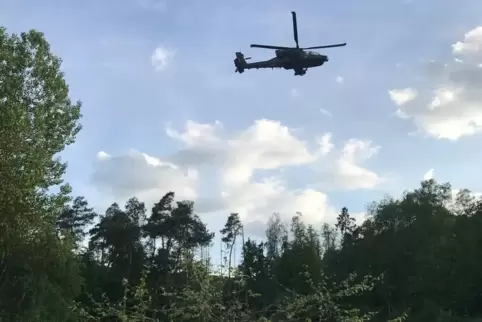 Über Mittelbrunn und anderen Gemeinden sind wieder verstärkt Hubschrauber unterwegs. Dieses Foto entstand 2017.  