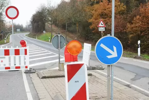 Der gesperrte Bereich an der Goldgrabenbrücke.