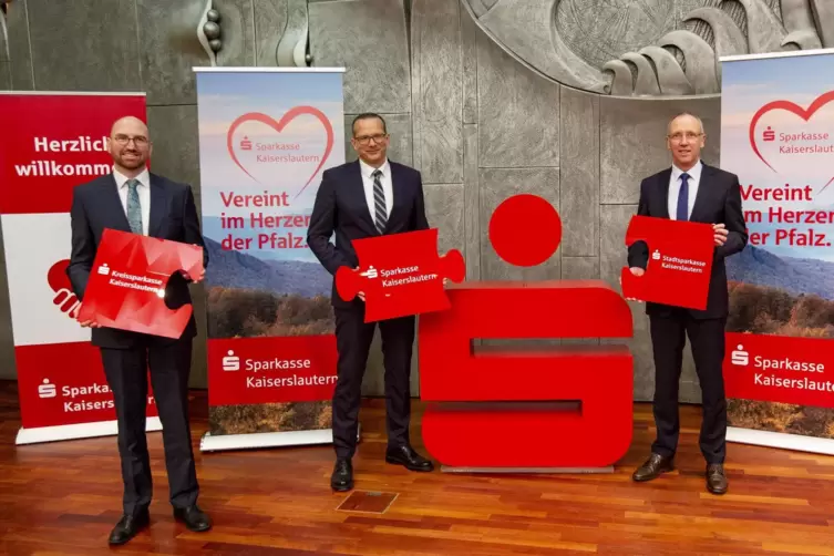 Der neue Vorstand der Sparkasse Kaiserslautern: von links Hartmut Rohden, Kai Landes und Uli Starck. 