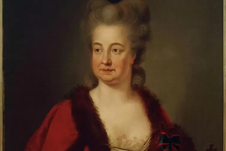 Maria Elisabeth Auguste von der Pfalz (1721-1794), Gemahlin des Kurfürsten Carl Theodor, porträtiert um 1778 von Heinrich Carl B