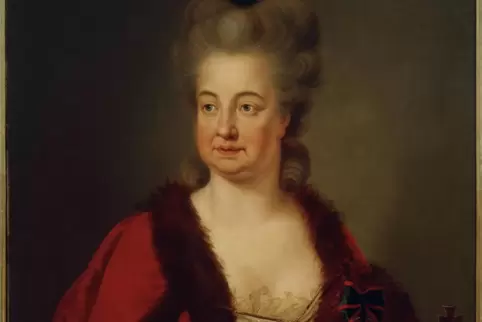 Maria Elisabeth Auguste von der Pfalz (1721-1794), Gemahlin des Kurfürsten Carl Theodor, porträtiert um 1778 von Heinrich Carl B