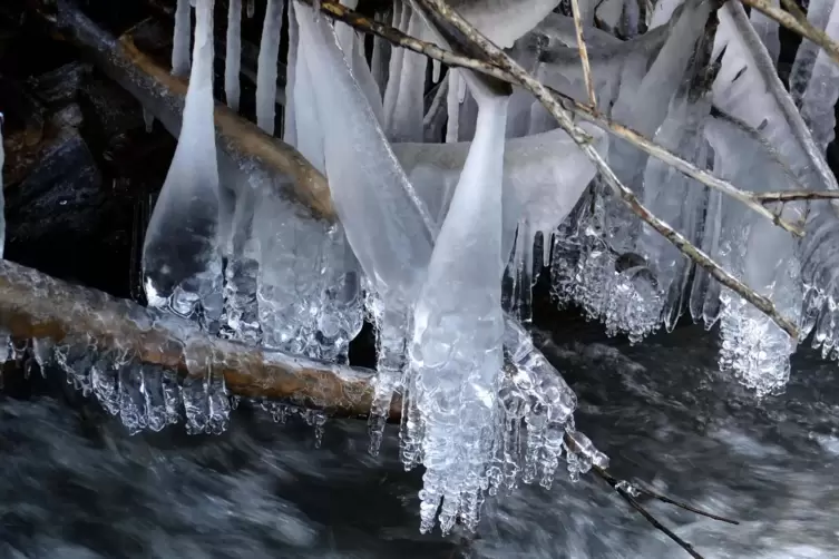 Diese ansehnlichen Eiszapfen hat unser Fotograf am Kuselbach eingefangen.