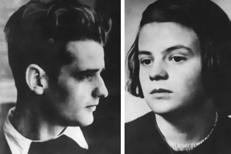 Prominente Mitglieder der „Weißen Rose“: Hans und Sophie Scholl. 