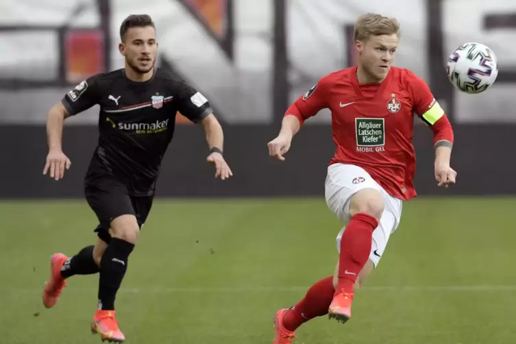 Einsatz weiterhin fraglich: FCK-Kapitän Jean Zimmer (hier im Spiel gegen den FSV Zwickau) plagen Adduktorenbeschwerden. 