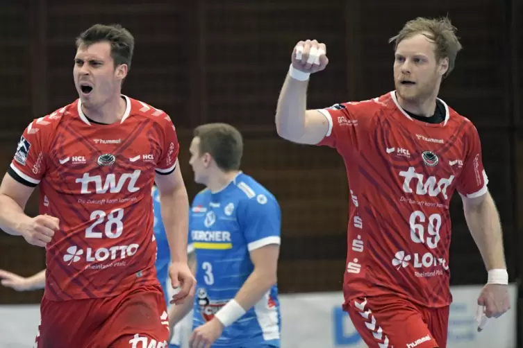 „So eine Konstellation hatten wir noch nie“, sagt Christian Klimek (rechts), Kreisläufer des Handball-Bundesligisten Eulen Ludwi