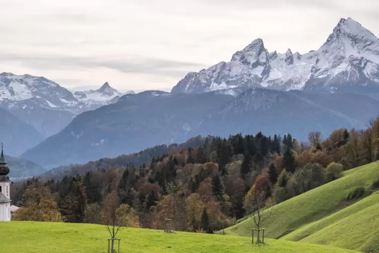 Der Watzmann bei Berchtesgaden ist einer der bekanntesten Berge der bayerischen Alpen. 