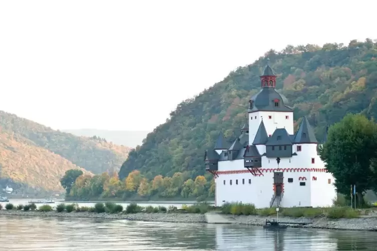 Mittelalterliche Zollburg: Auf einem Riff reitet Burg Pfalzgrafenstein.