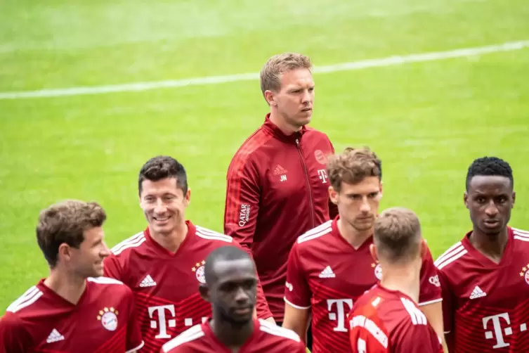 Die Bayern beim öffentlichen Training.