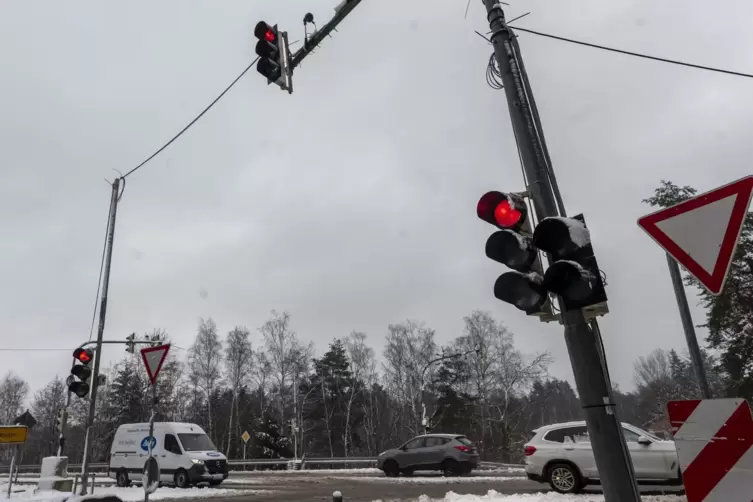 Eine Aufnahme der Baustellenampel vom Januar. 