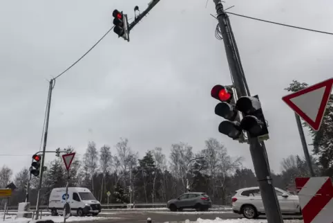 Eine Aufnahme der Baustellenampel vom Januar. 