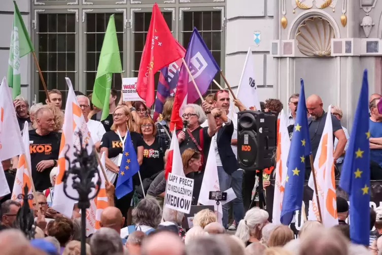 Protest in Danzig für freie Medien.