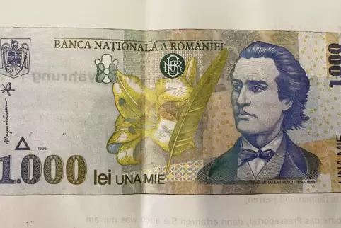 So sieht der rumänische Geldschein aus, der angeblich 200 Euro wert sein soll. 