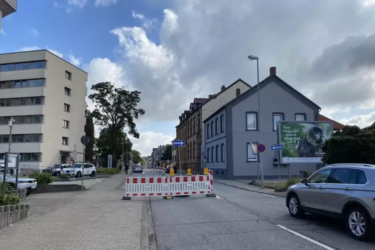 Einbahnstraße: Die Landauer Straße kann während der Bauarbeiten in Richtung Hofenfels-Kreisel befahren werden. Einige Autofahrer