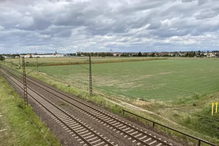 Rechts dieser Bahnlinie bis zu dem am Horizont erkennbaren Ortsrand könnte Bauland erschlossen werden – wenn die Wähler von Bobe