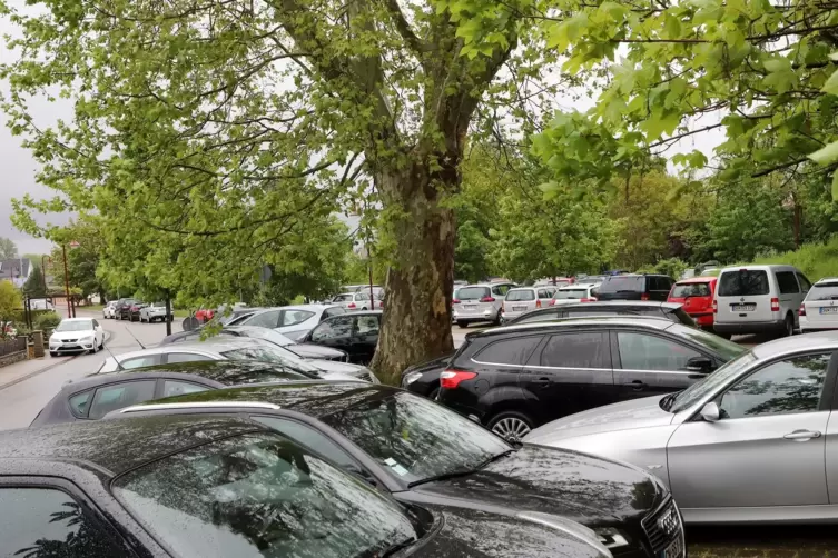 Parken am Bahnhof Winden: Geordnetes Parken sieht anders aus. 