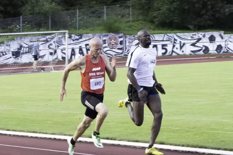  Nach 30 Jahren wieder im Wettkampf: Ingo Pregernig beim 100-Meter-Sprint dieses Jahr in Saarbrücken. Für den Österreichischen L