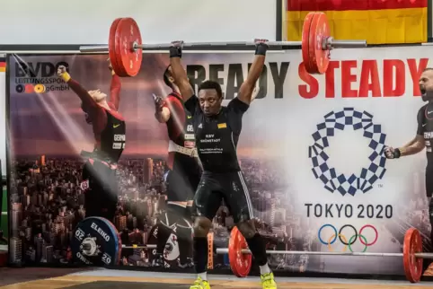 Antoine de Padou Izere Shima beim Vorbereitungswettkampf der deutschen Athleten vor Olympia. 