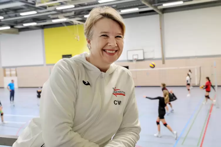 Auch am späten Montagabend beim Training in der Rhein-Pfalz-Halle: Christine Walter.