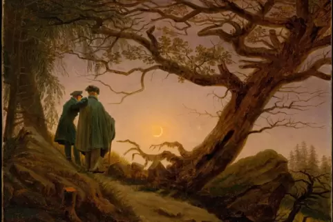 Die Nacht in der Kunst: Caspar David Friedrichs „Zwei Männer in Betrachtung des Mondes“. 