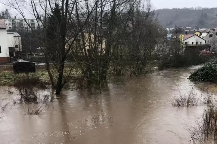 In Rockenhausen hatte die Alsenz ihr Bett verlassen und war in die angrenzenden Überflutungswiesen gelaufen. 