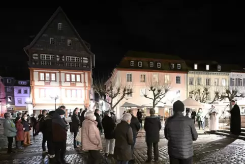 Andacht auf dem Neustadter Marktplatz.