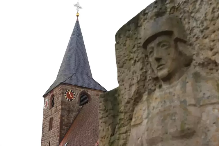 Blick auf die protestantische Kirche in Oberotterbach.