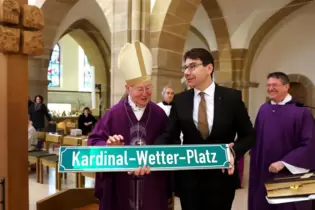 Bessere Zeiten: Kardinal Wetter mit Oberbürgermeister Thomas Hirsch und Dekan Axel Brecht.