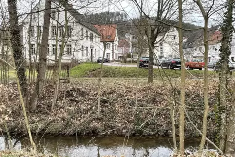 Zwischen der Rodalben, dem Haus der Jugend (links) und dem Alten Rathaus (links oben) liegt ein Schwerpunkt der Stadtkernsanieru