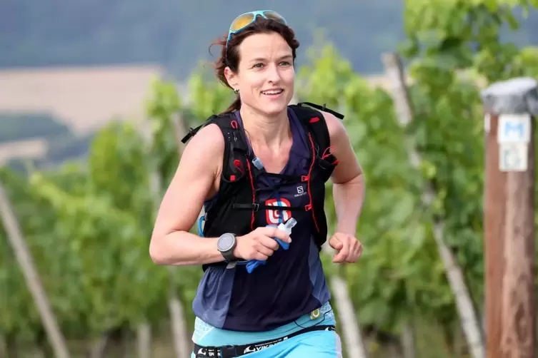 Pia Winkelblech 2018 vor dem Gewinn der deutschen Ultratrail-Meisterschaft in Veitshöchheim.