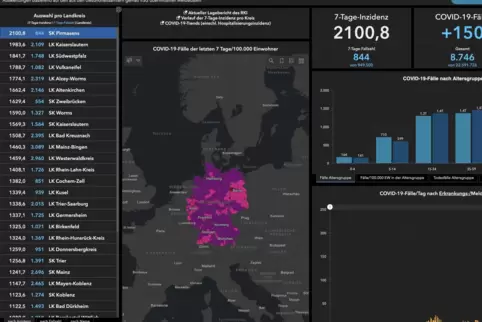 Das Robert-Koch-Institut führt Pirmasens bei den Inzidenzwerten an erster Stelle, der Kreis liegt auf Rang drei, Zweibrücken auf