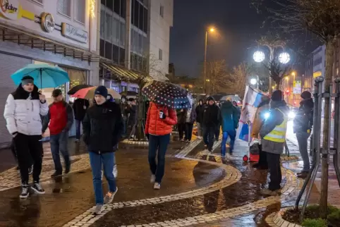 Proteste in Pirmasens Ende Dezember 2021. 