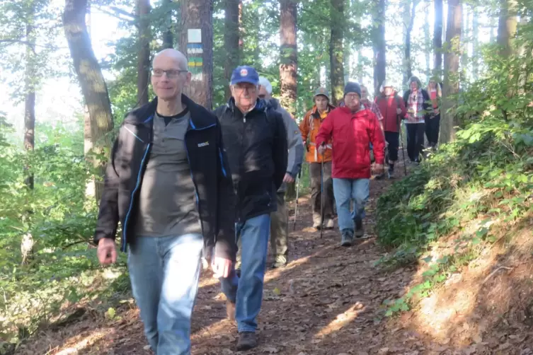 Zum letzten Mal waren Wanderer bei der Gräfensteiner Wanderwoche im Herbst 2019 (unter anderem mit Wolfgang Ostmann, vorne), im 