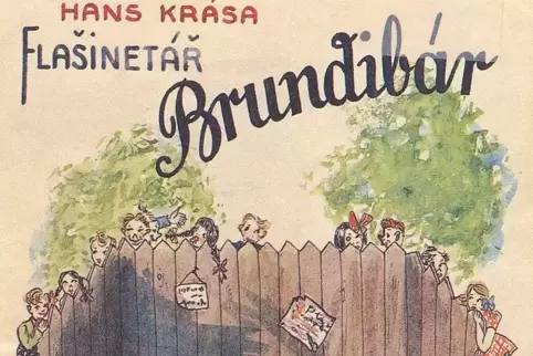 Historisches Plakat zur Kinderoper „Brundibar“ im Konzentrationslager Theresienstadt.