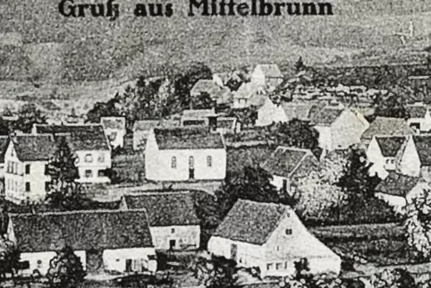 Die Karte von Mittelbrunn wurde nach dem Ersten Weltkrieg im Dezember 1918 von einem französischen Soldaten nach Hause geschickt