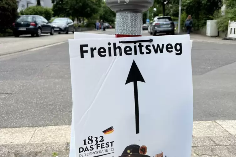 Die Gegendemonstranten waren nicht auf dem „Freiheitsweg“ geblieben. 