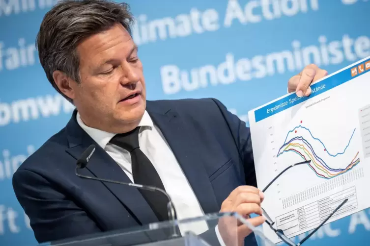  Robert Habeck (Bündnis 90/Die Grünen), Bundesminister für Wirtschaft und Klimaschutz, spricht bei einem Pressestatement zur Ene