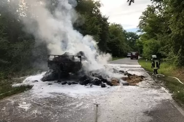 Die Feuerwehr konnte den Brand löschen. Die Straße war lange gesperrt. 