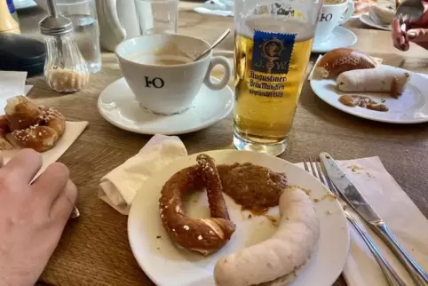 Ein Exemplar der bayerischen Springwurst. 