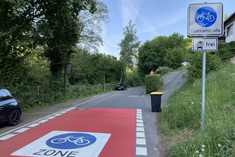 Schilder weisen darauf hin, wer in der Rütschhofstraße Vorrang hat.