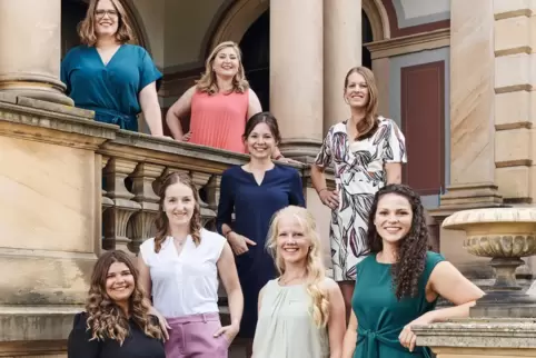 Die Kandidatinnen (von vorne links): Sophia Hanke (Pfalz), Kirsten Urban (Mosel), Mariella Cramer (Ahr), Katrin Lang (Baden), Ju